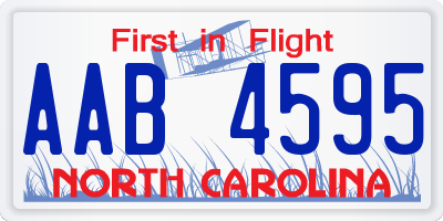 NC license plate AAB4595