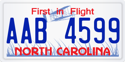 NC license plate AAB4599