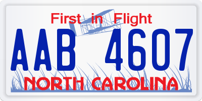 NC license plate AAB4607