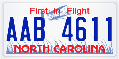 NC license plate AAB4611