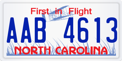 NC license plate AAB4613