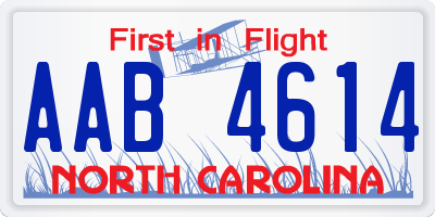 NC license plate AAB4614