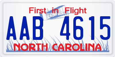 NC license plate AAB4615