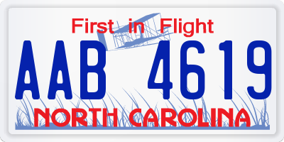 NC license plate AAB4619