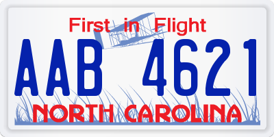 NC license plate AAB4621