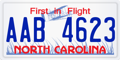 NC license plate AAB4623