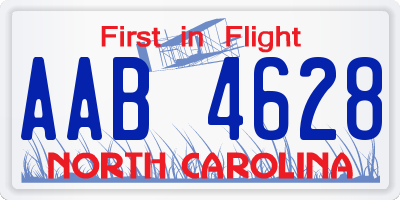 NC license plate AAB4628