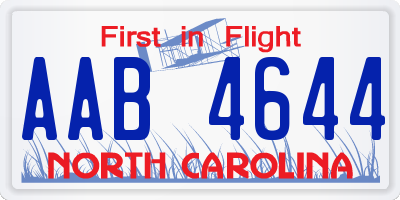 NC license plate AAB4644