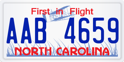 NC license plate AAB4659
