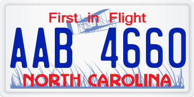 NC license plate AAB4660