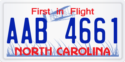 NC license plate AAB4661