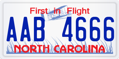 NC license plate AAB4666