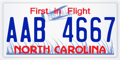 NC license plate AAB4667