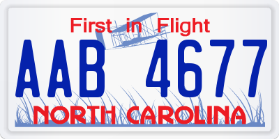 NC license plate AAB4677