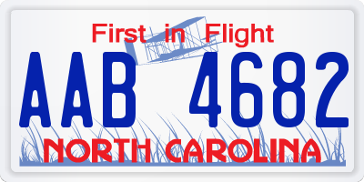 NC license plate AAB4682