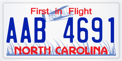 NC license plate AAB4691