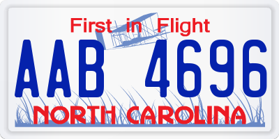 NC license plate AAB4696