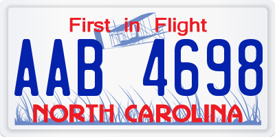 NC license plate AAB4698