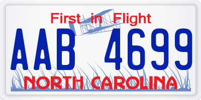 NC license plate AAB4699