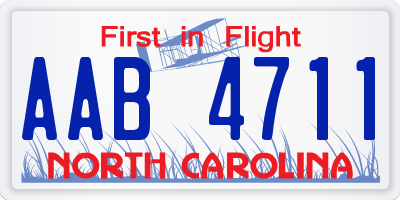 NC license plate AAB4711