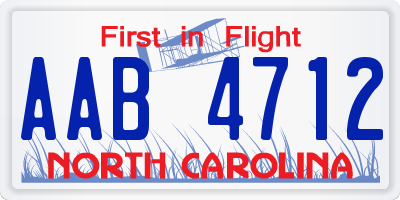 NC license plate AAB4712