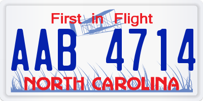 NC license plate AAB4714