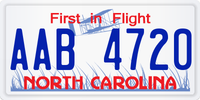 NC license plate AAB4720