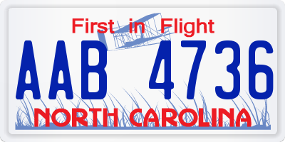 NC license plate AAB4736