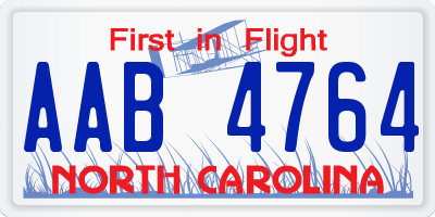 NC license plate AAB4764