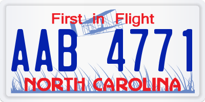 NC license plate AAB4771