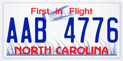 NC license plate AAB4776