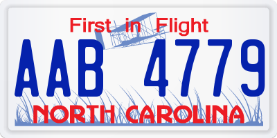 NC license plate AAB4779