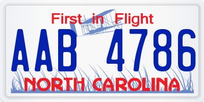 NC license plate AAB4786