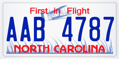 NC license plate AAB4787