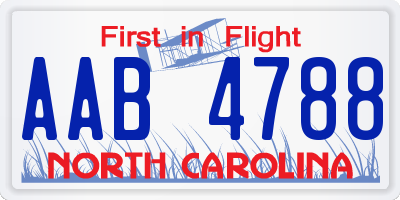 NC license plate AAB4788