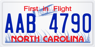 NC license plate AAB4790