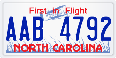 NC license plate AAB4792