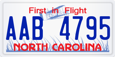 NC license plate AAB4795