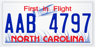 NC license plate AAB4797