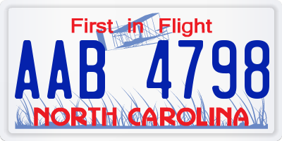 NC license plate AAB4798