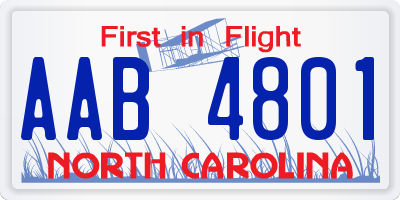 NC license plate AAB4801