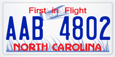 NC license plate AAB4802