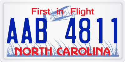 NC license plate AAB4811