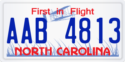 NC license plate AAB4813