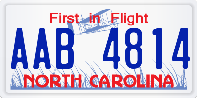 NC license plate AAB4814