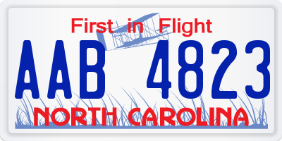 NC license plate AAB4823