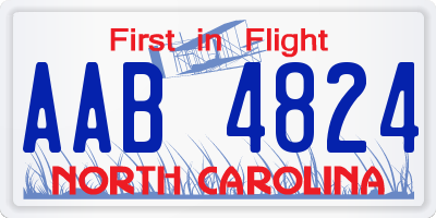 NC license plate AAB4824