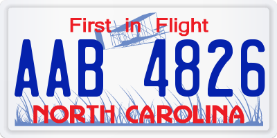 NC license plate AAB4826