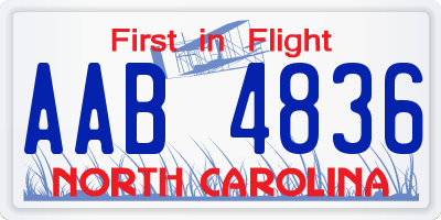NC license plate AAB4836