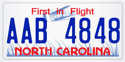 NC license plate AAB4848